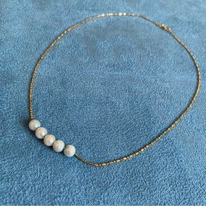 Pearl Necklace with 14K Gold Chain